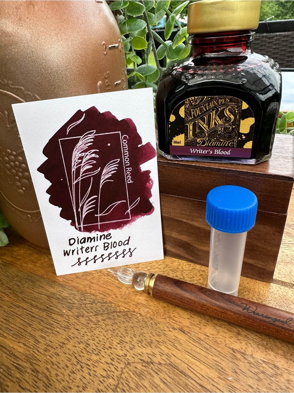 Diamine Writer's Blood Fountain Pen Ink Sample - Deep Burgundy Red